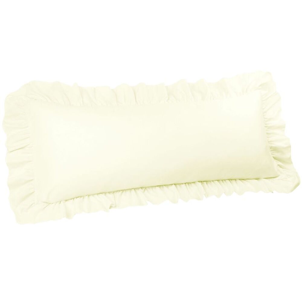 Microfiber Ruffle Body Pillowcases 1 Pc Envelope 20"x48" Cream